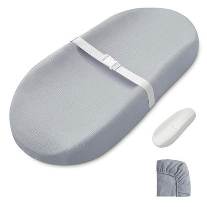 Blissful Diary Muslin Baby Changing Pad with Waterproof Lining Foam, Diaper Changing Table Pad with