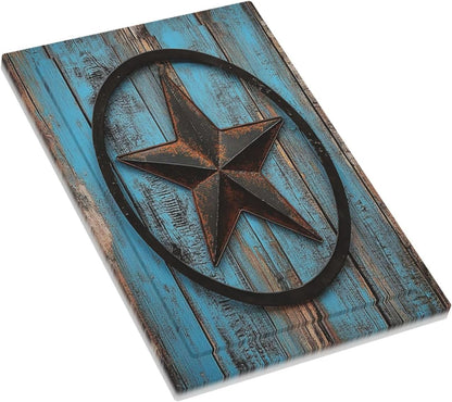 Light Switch Cover Plate Rustic Wood Country Barn Texas Star On Teal 1 Gang No Device Blank