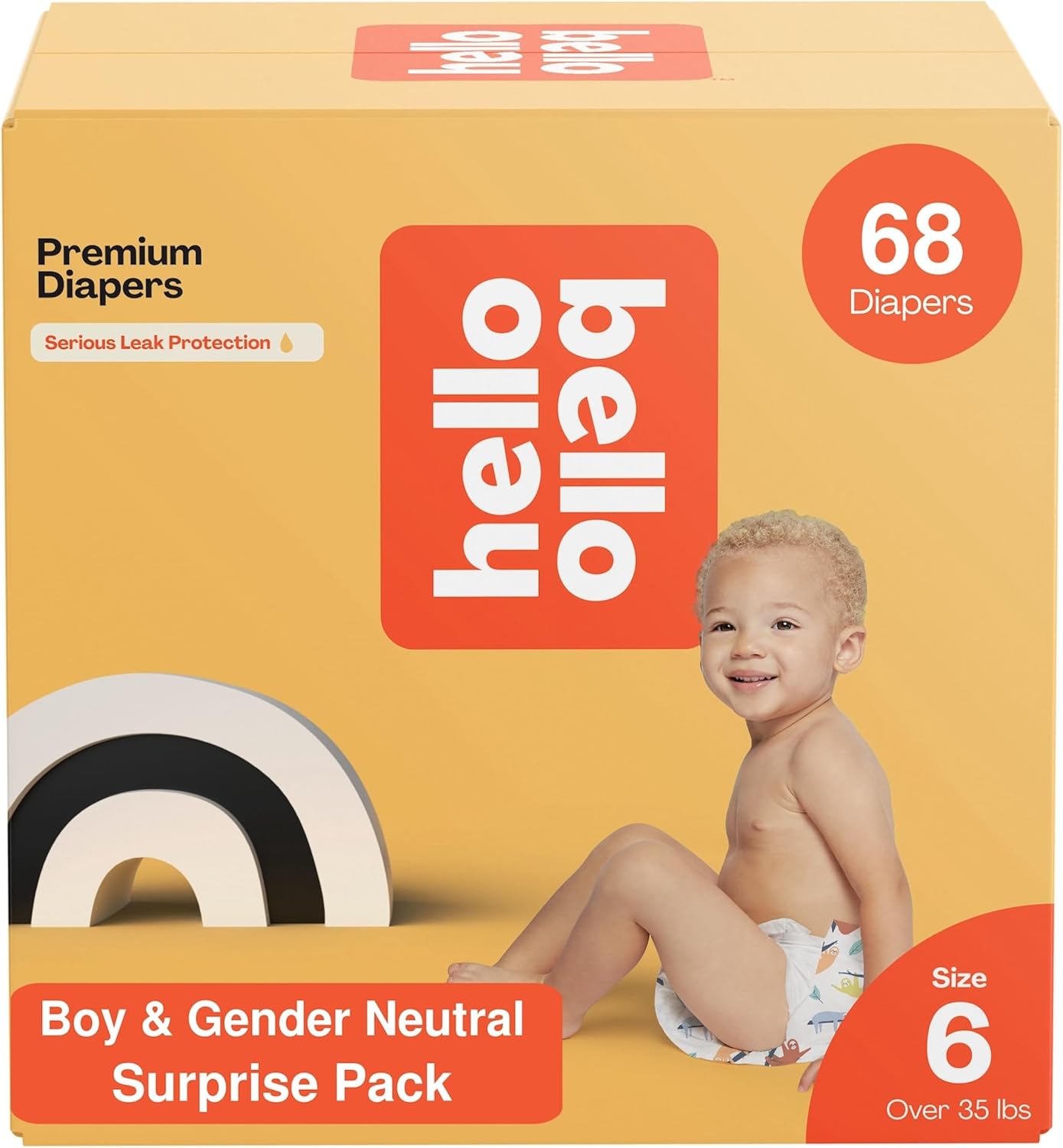 Hello Bello Premium Baby Diapers Size 6 I 68 Count of Disposable, Extra-Absorbent, Hypoallergenic