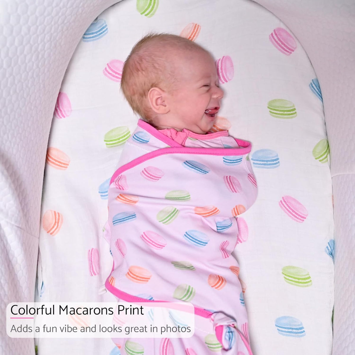 LollyBanks Baby Swaddles 100% Organic Cotton, 0-3 Months Baby Girl Swaddles with Easy Change