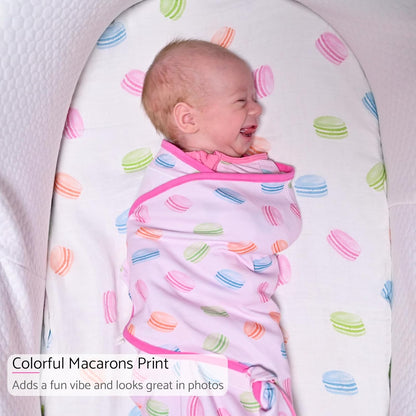 LollyBanks Baby Swaddles 100% Organic Cotton, 0-3 Months Baby Girl Swaddles with Easy Change