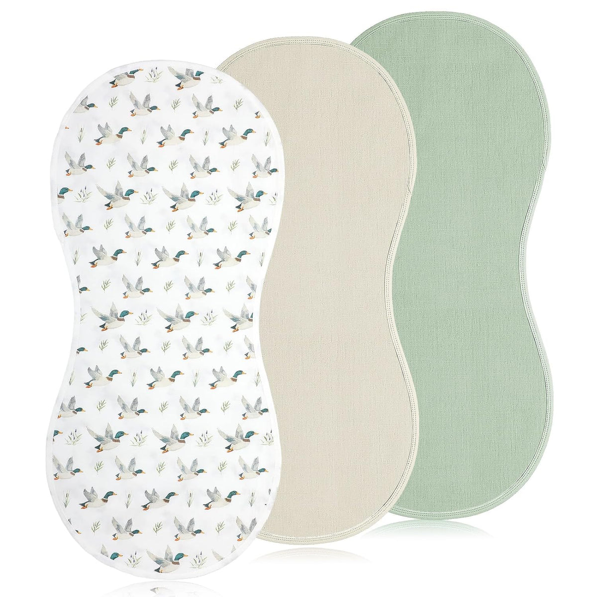 3 Pcs Changing Pad Liners Fits in Peanut Shape Changing Pad Waterproof Diaper Mats Organic Cotton