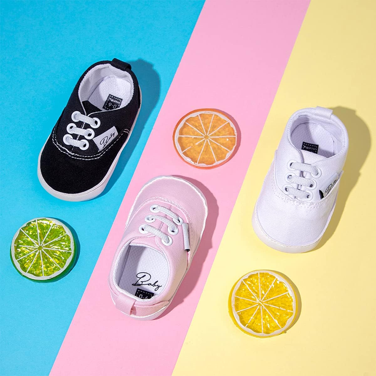 Morbido Infant Baby Boys Girls Canvas Sneaker Toddler Slip On Anti Skid Newborn First Walkers Candy