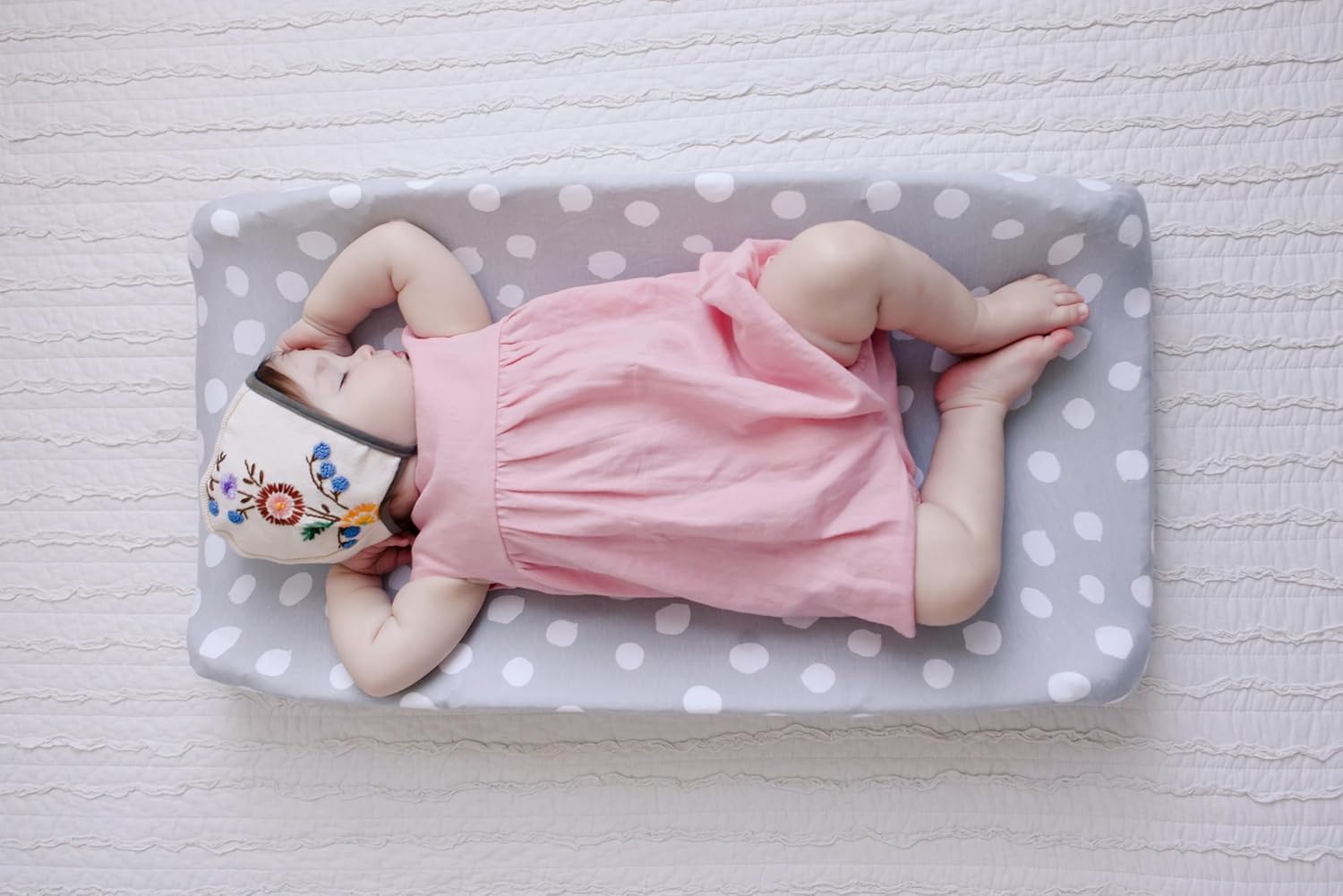 Changing Pad Cover Set | Cradle Sheet 2 Pack 100% Jersey Cotton Grey Abstract Stripes and Dots by
