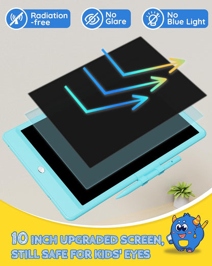 TEKFUN LCD Writing Tablet Doodle Board, 10inch Colorful Drawing Tablet Writing Pad, Kids Travel