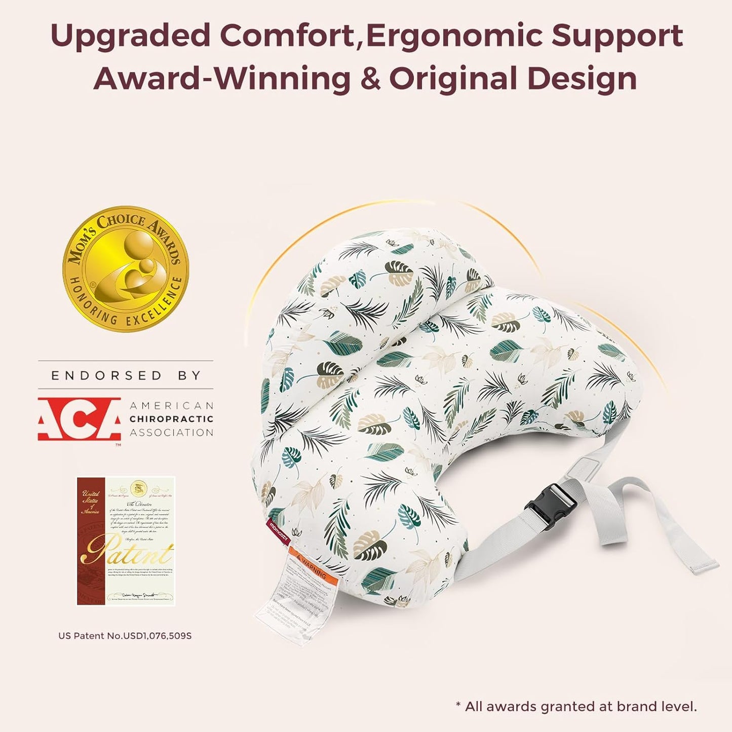 Momcozy Pioneering Safety Fence Nursing Pillow for Breastfeeding- Wider Feeding Pillows for More