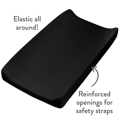HonestBaby Boys Organic Cotton Changing Pad Cover, Black, One Size