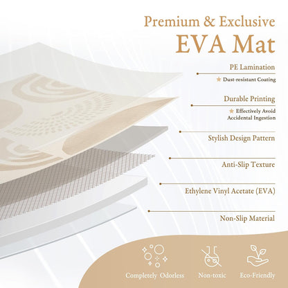 Premium Exercise & Baby Foam Play Mats - Stylish & Large Non-Toxic Odorless Floor Mat - 6 Tiles