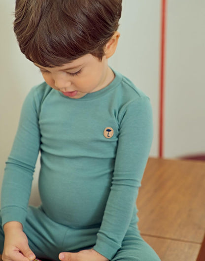moimoln 6M-8Y Modal Cotton Solid Soft Breathable Baby Toddler Boys Girls Snug fit Pjs Long Sleeve
