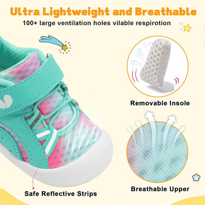 FEETCITY Wide Baby Shoes Boys Girls Baby Barefoot Shoes Breathable Infant Walking Shoe Crib Sock