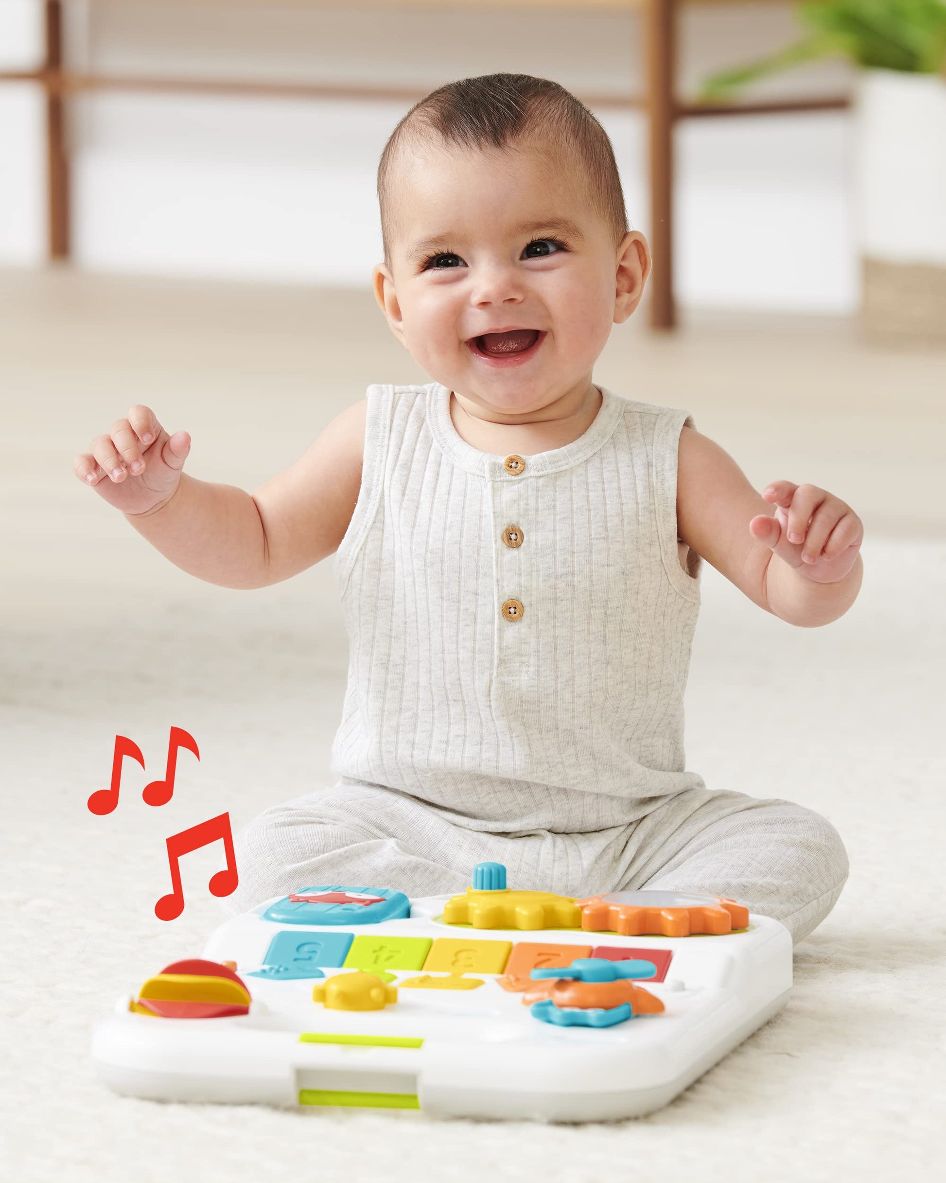 Skip Hop Baby Walker 4-in-1 Sit to Stand Convertible Light Up Walker with 40+ Activities Explore &