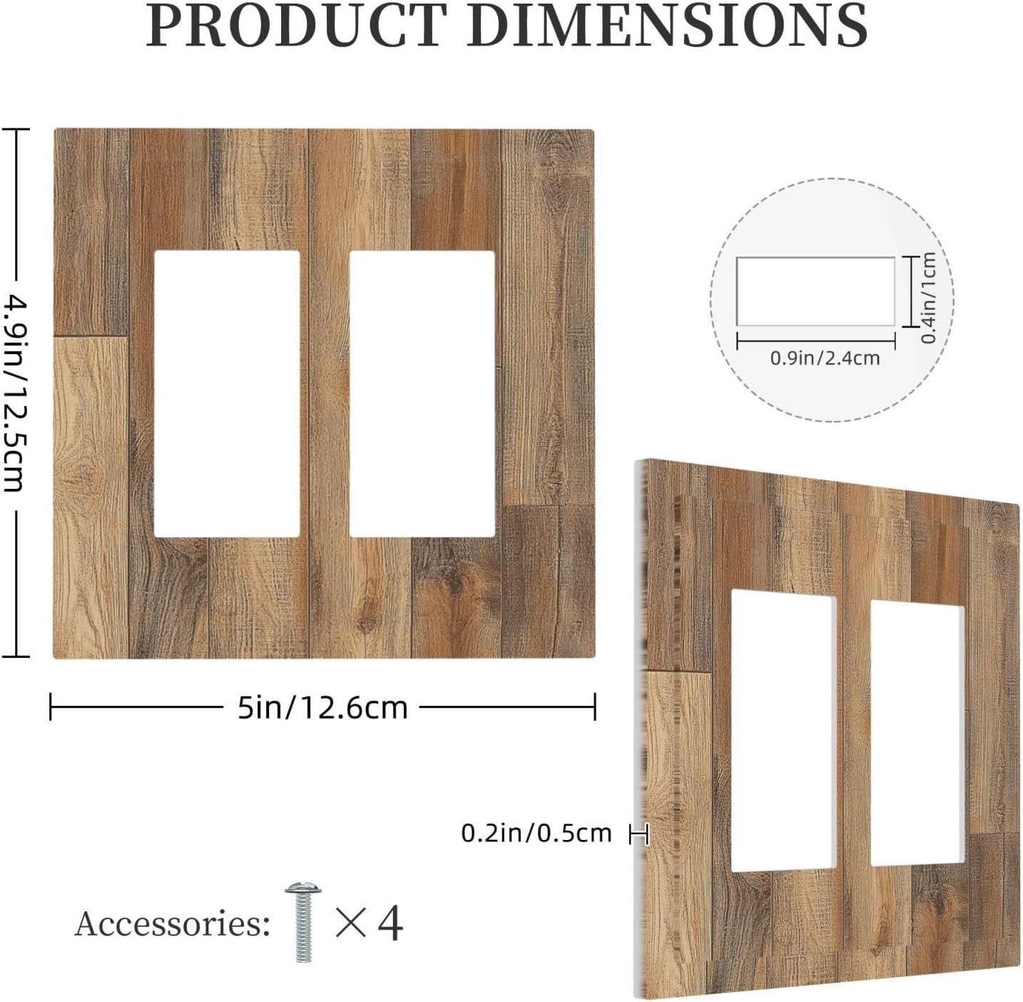 Decorative Outlet Covers Retro Rustic Brown Wood Grain 2 Gang Double Gfci Rocker Electrical Wall