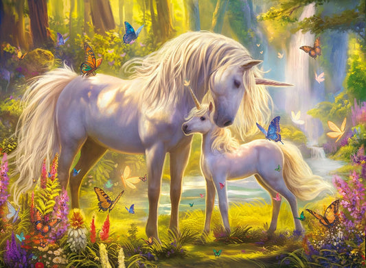 Puzzles for Kids Ages 6-8 8-10 - Unicorn and Foal, 200 Piece Puzzles for Kids, Learning Educational