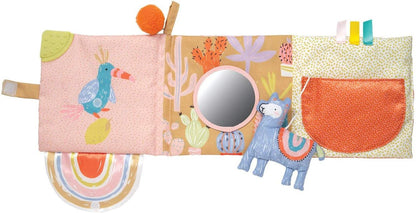 Manhattan Toy Llama Themed Soft Baby Activity Book with Squeaker, Crinkle Paper and Baby-safe