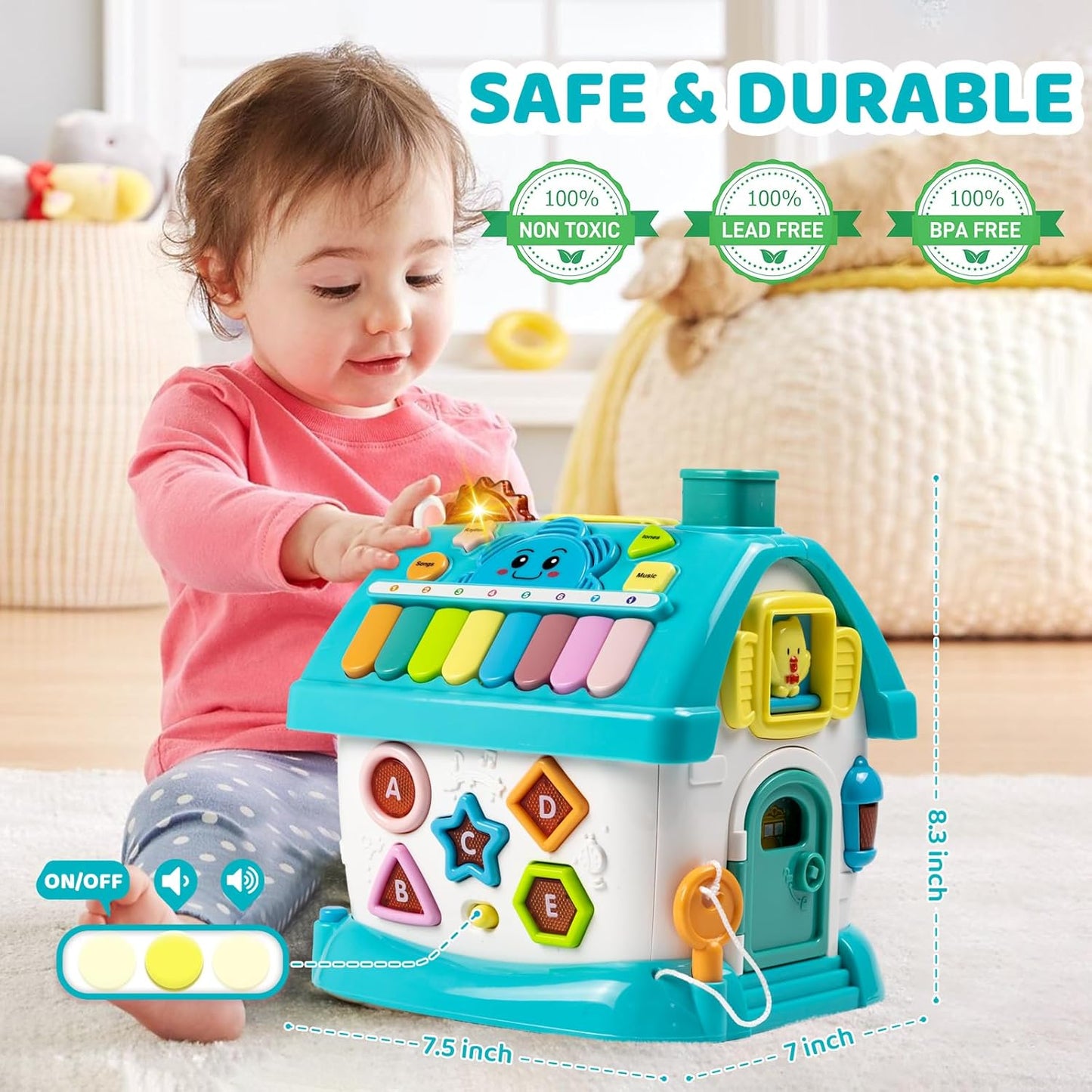 Marstone Baby Toys for 1 Year Old Boy and Girl Gifts: Toddler Toys Age 1-2, 8-in-1 Montessori with