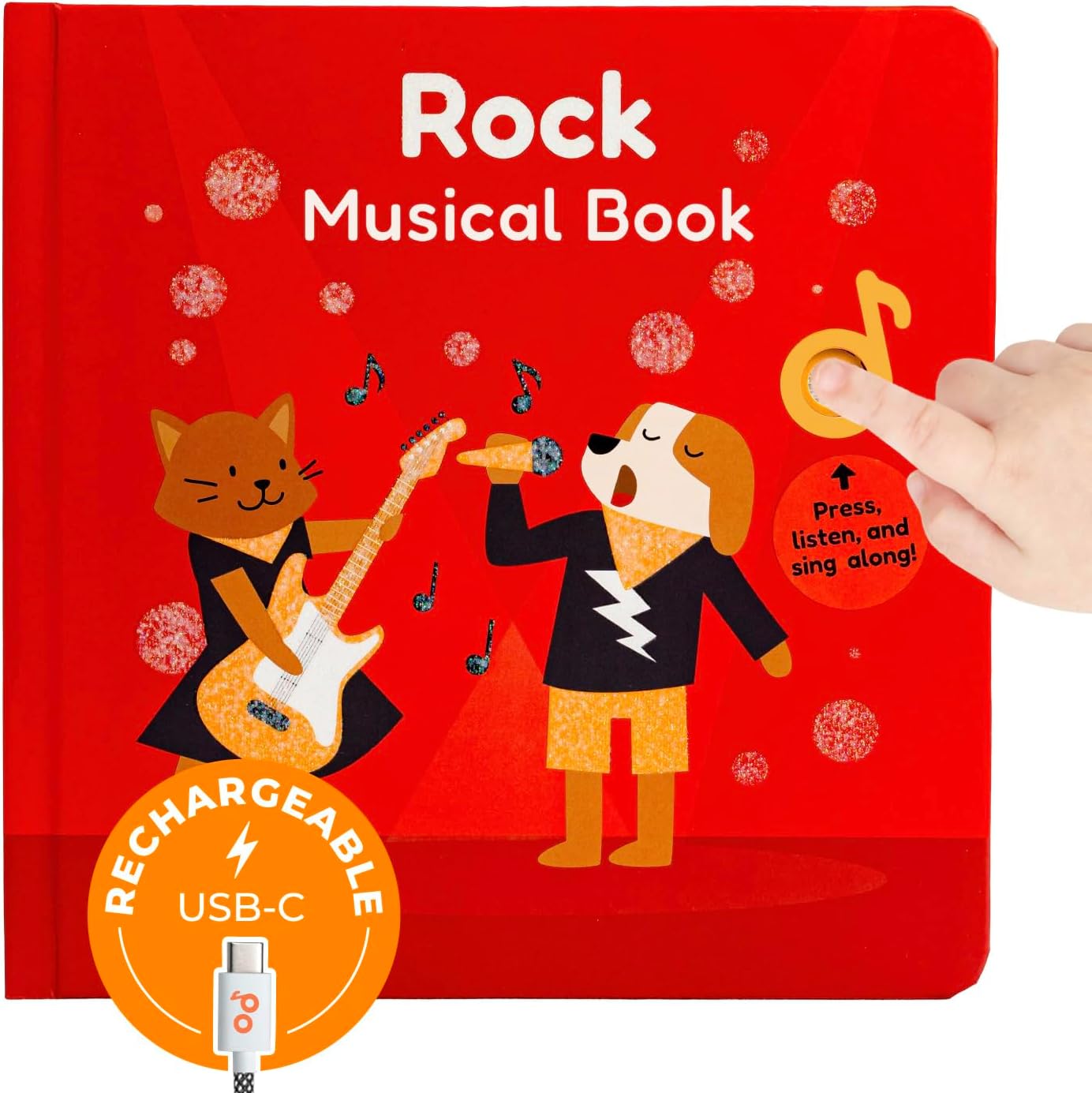 Cali's Books Rock Music Books for Toddlers 1-3 - Singing Button Sound Board Book for 2 Year Old