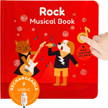 Cali's Books Rock Music Books for Toddlers 1-3 - Singing Button Sound Board Book for 2 Year Old