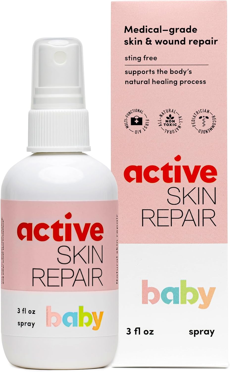 Active Skin Repair Natural, Non-Toxic, No Sting Baby Spray First Aid Safe For Use on Diaper Rash