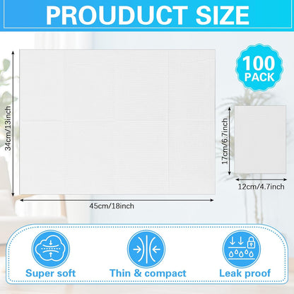 100pcs Disposable Changing Liner 2-ply Baby Changing Station Pad Disposable Changing Pads Diaper