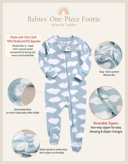 VAENAIT BABY Infant Toddler Boys Girls Footed Pajamas One-PIece Romper Sleep and Play 0M-2T