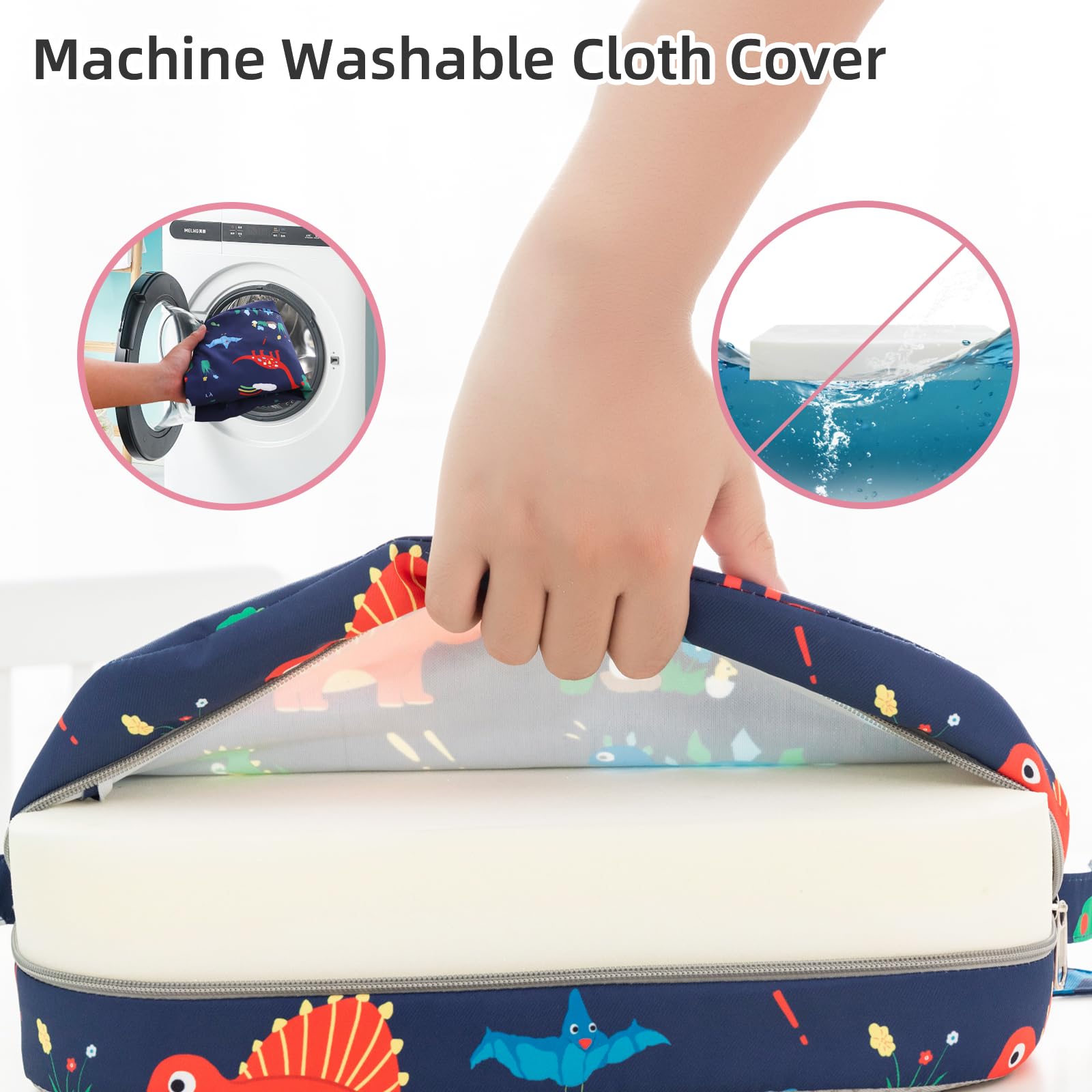 Eiury Toddler Booster Seat for Dining Table, Portable Kids Booster Seat with Safety Buckles