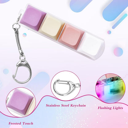 Keyboard Fidget Toys Adults Fidget Keyboard Clicker with LED Light Keychain Sensory Toys for