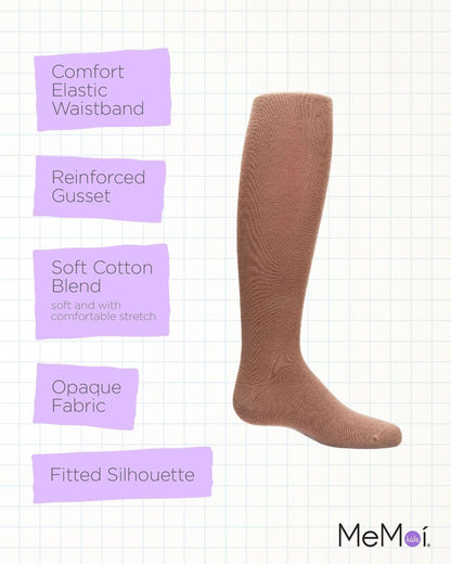 MeMoi Soft Pima Cotton Tights for Girls, Soft and Lightweight Opaque Tights for girls - Sizes 8 to