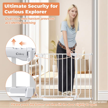 Cideny Baby Gate No Drilling, 29"-40" Dog Gate Indoor for Stairs & Doorways