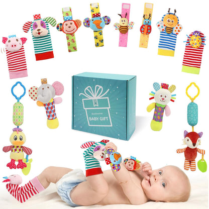 Wrist Rattles Foot Finder Rattle Sock Baby Toy, Hanging Rattle Toy, Hand Bracelet Rattle, Feet Leg