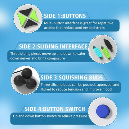 Fidget Dodecagon –12-Side Fidget Toys Cube Relieves Stress and Anxiety Anti Depression Cube for