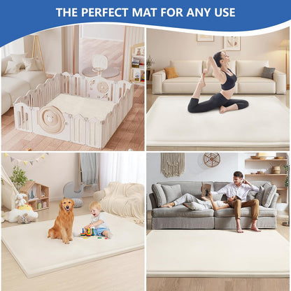 Baby Play Mat for Floor,1.3" Thick Memory Foam Tummy Time Mat for