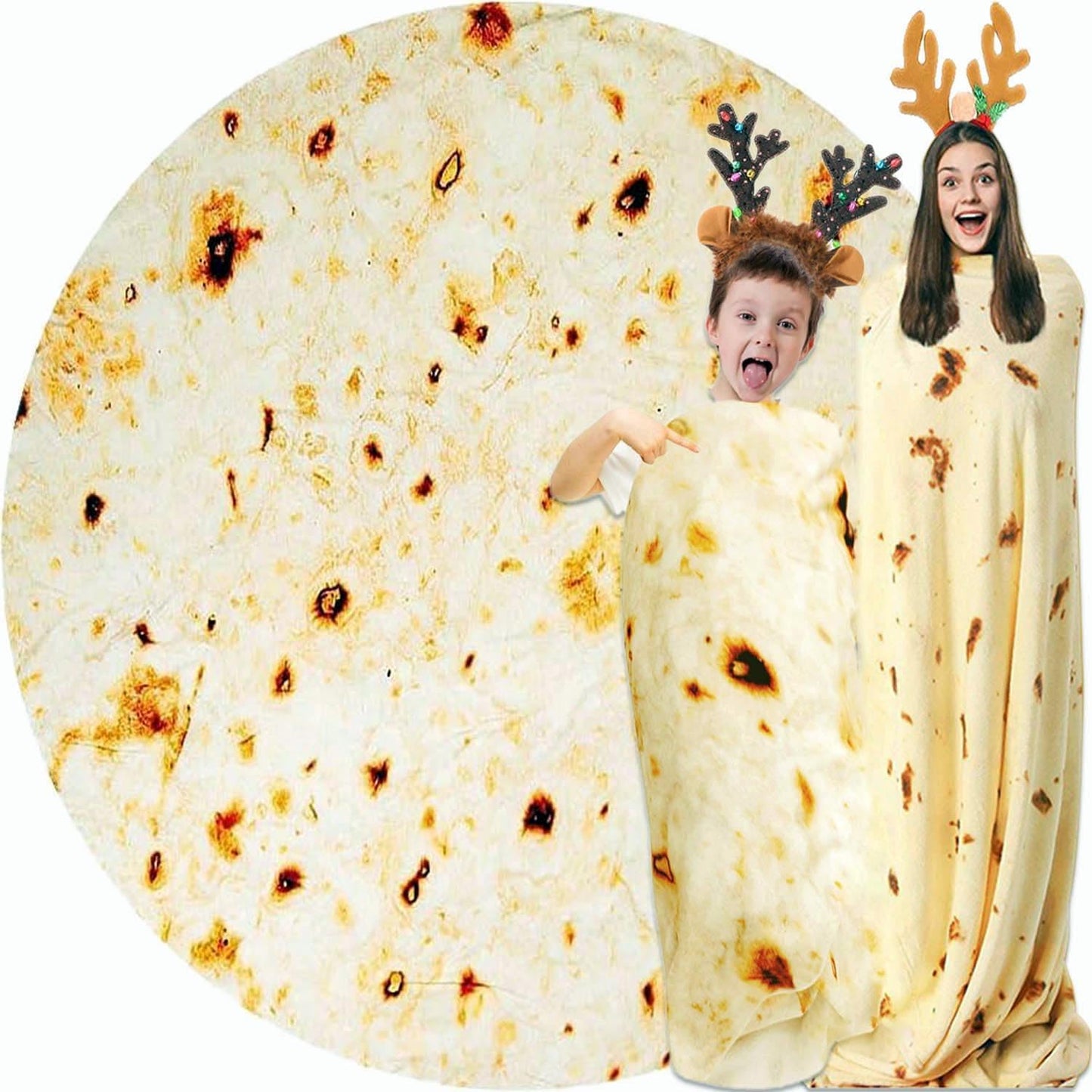 Burrito Tortilla Blanket White Elephant Gifts for Kids Stuff Useful Adults Teenagers Taco Throw