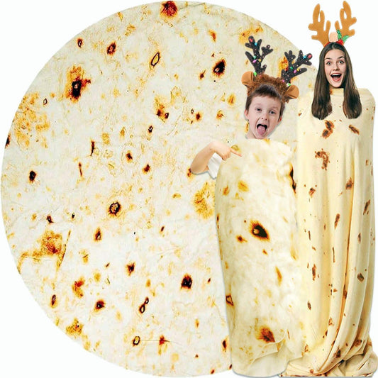 Burrito Tortilla Blanket White Elephant Gifts for Kids Stuff Useful Adults Teenagers Taco Throw