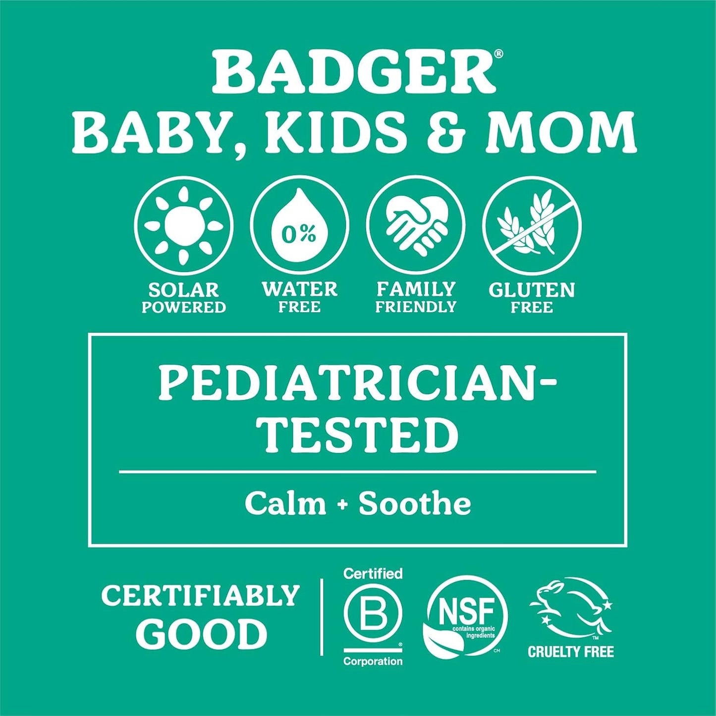 Badger Diaper Cream, 99% Organic Diaper Rash Cream for Baby, Zinc Oxide Ointment w/Soothing