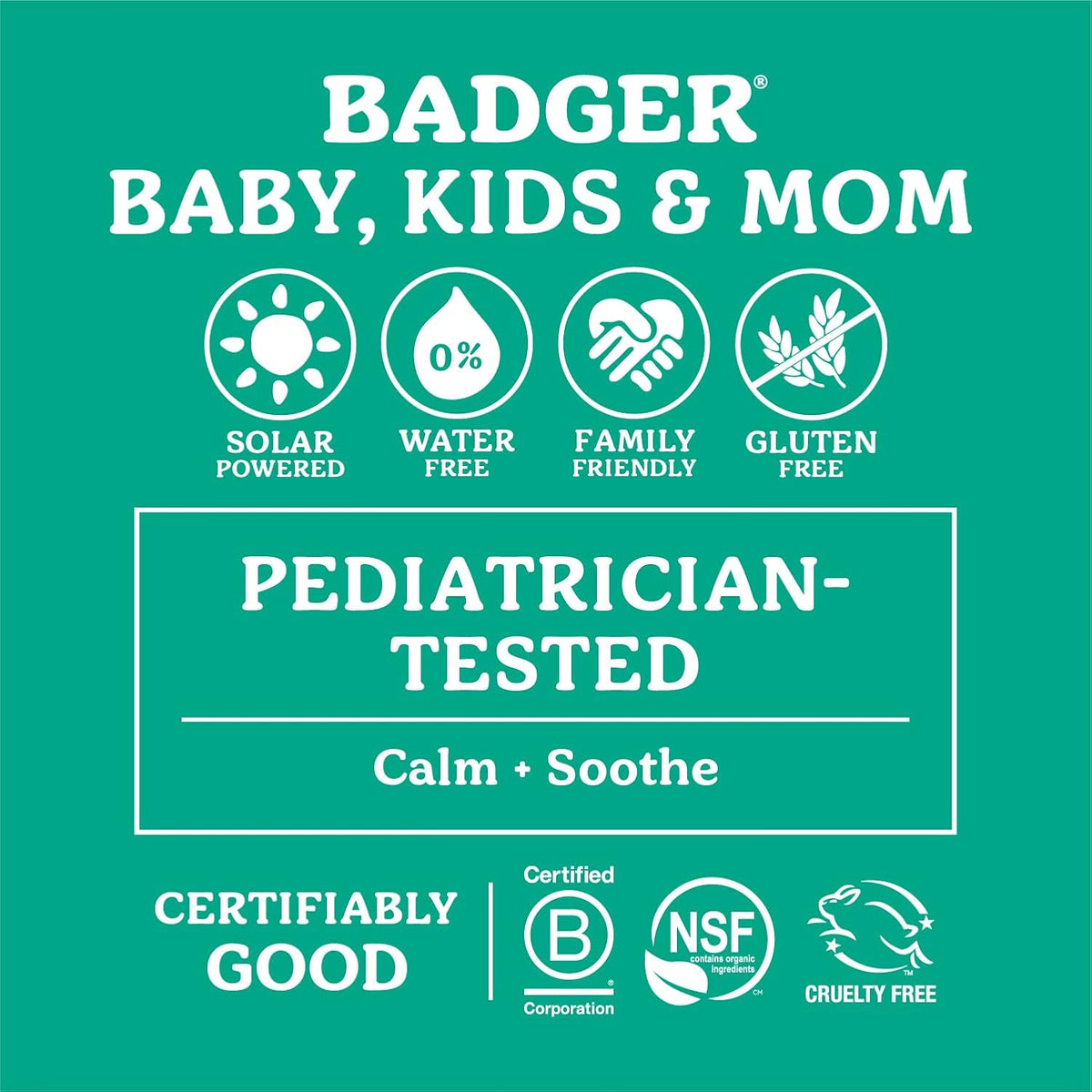 Badger Diaper Cream, 99% Organic Diaper Rash Cream for Baby, Zinc Oxide Ointment w/Soothing
