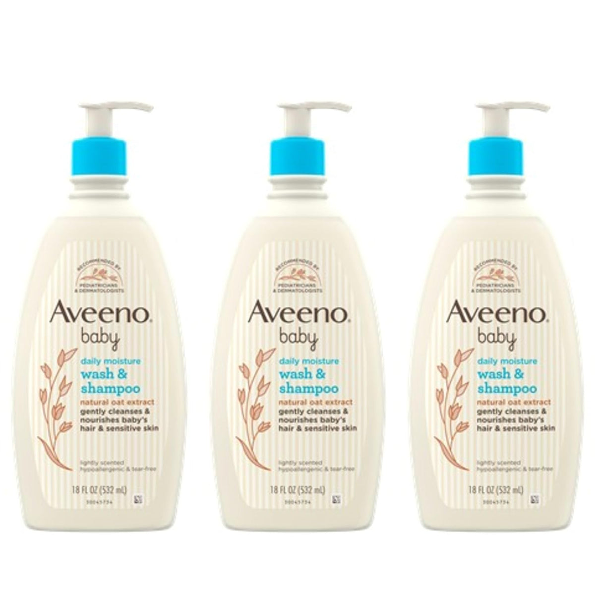 Aveeno Baby Gentle Body Wash & Shampoo with Natural Oat Extract, Tear-Free, Paraben-Free &