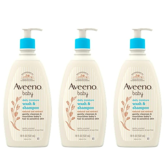 Aveeno Baby Gentle Body Wash & Shampoo with Natural Oat Extract, Tear-Free, Paraben-Free &