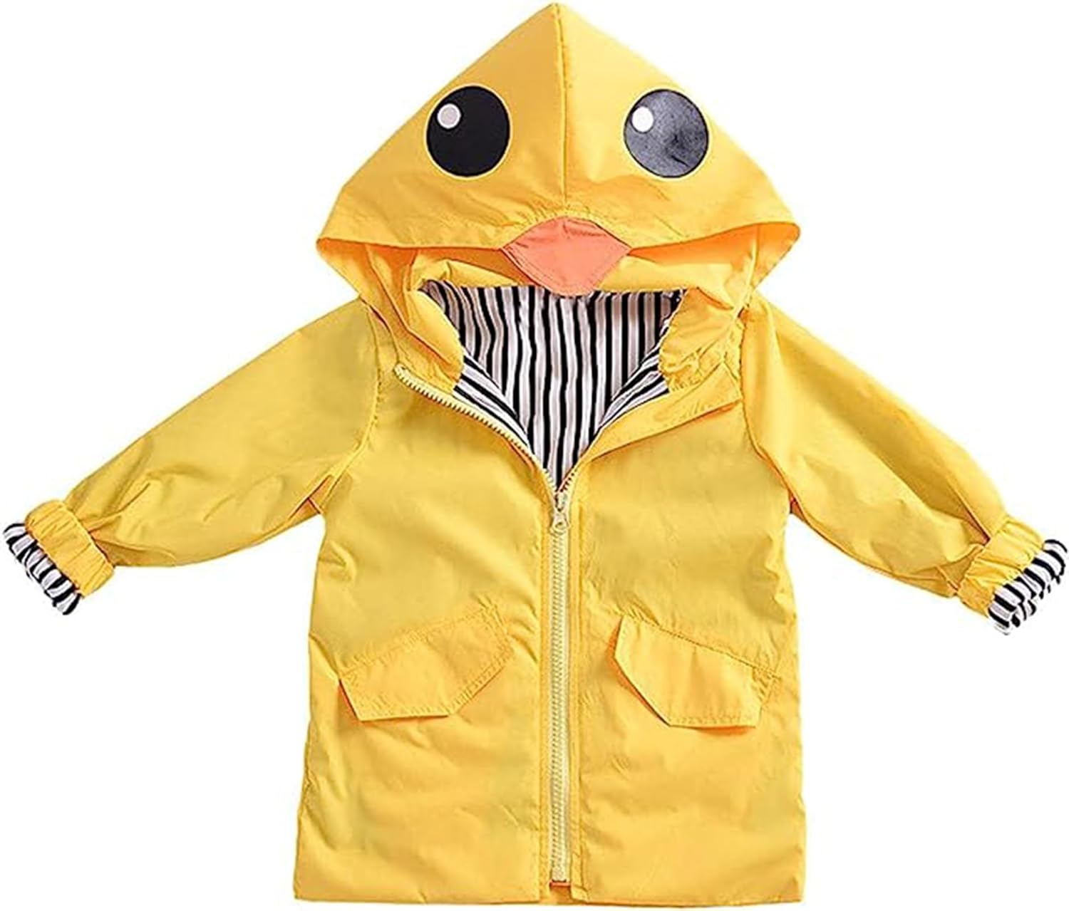 Toddler Baby Boy Girl Duck Rain Jacket Cute Cartoon Yellow Raincoat Hoodie Kids Coat Fall Winter