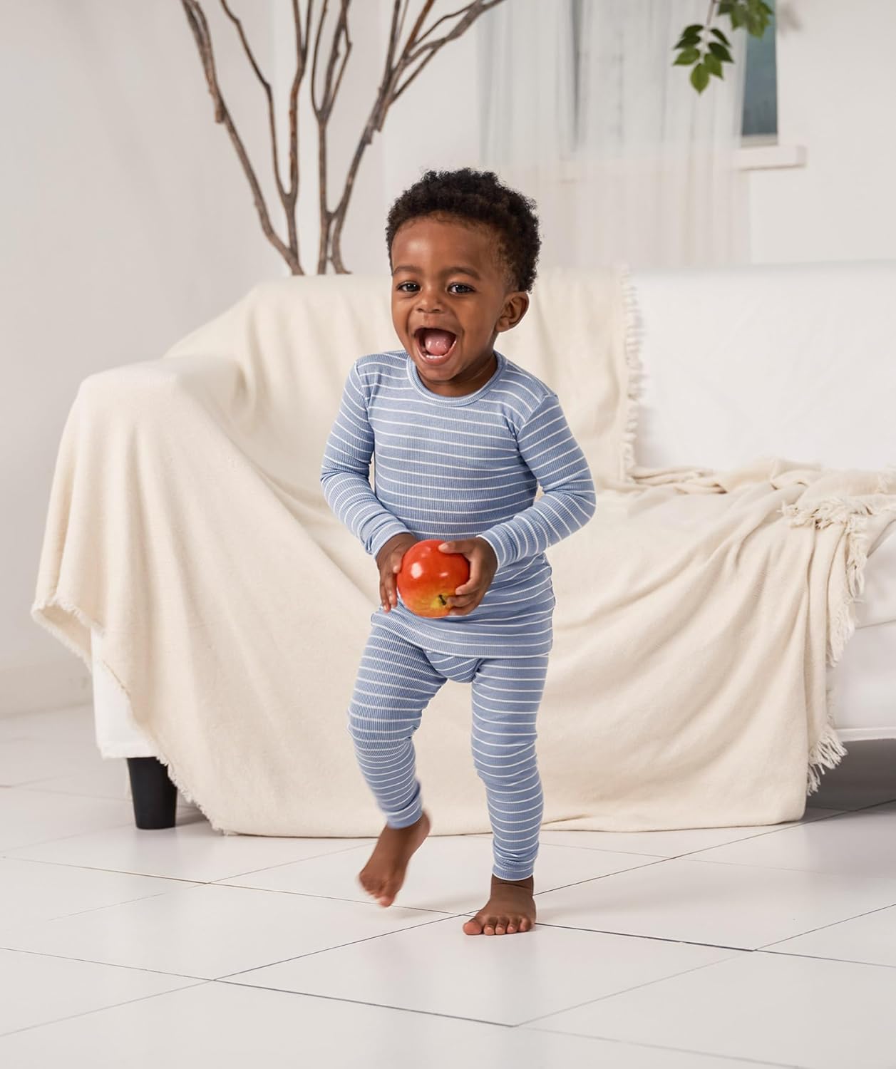 AVAUMA Stripe Pattern Baby Boys Girls Pajama Set Kids Toddler Snug fit Ribbed Sleepwear pjs for