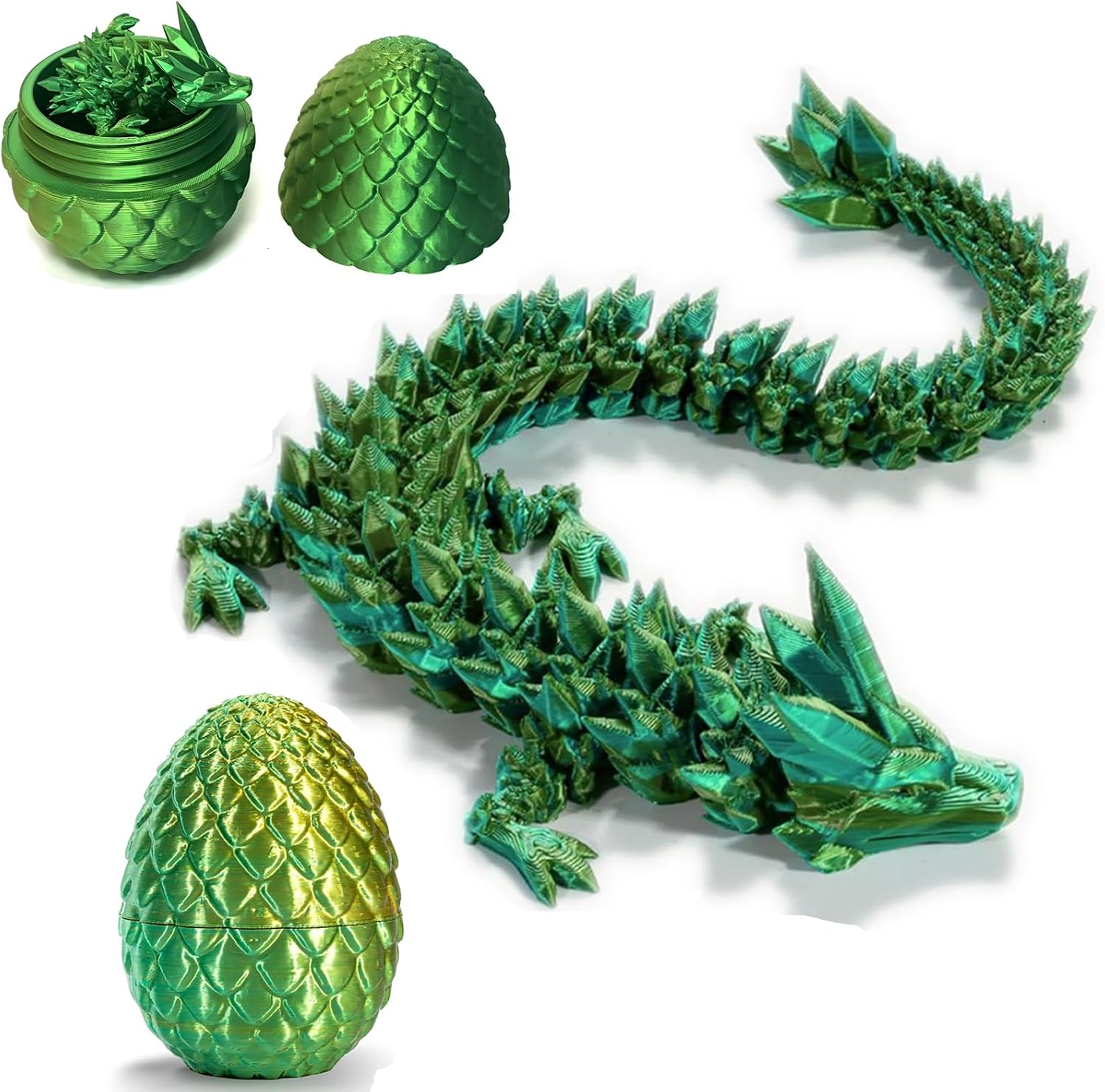 3D Printed Dragon Egg,Mystery Crystal Dragon Fidget Toys,Articulated Dragon,Home Desk Decor Easter