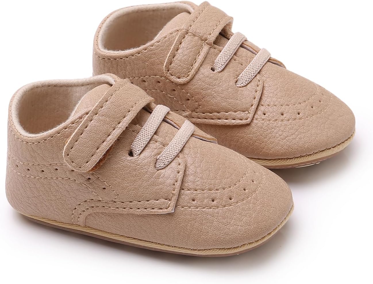 SOFMUO Baby Boys Girls High Top Ankle PU Leather Sneakers Soft Rubber Sole Infant Moccasins Newborn