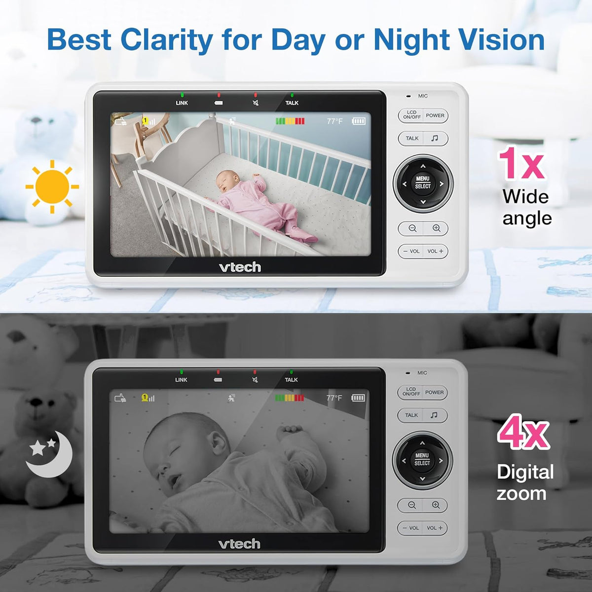 VTech Upgraded Smart WiFi Baby Monitor, 1080p FHD Camera and 5" HD IPS Display, Free App with