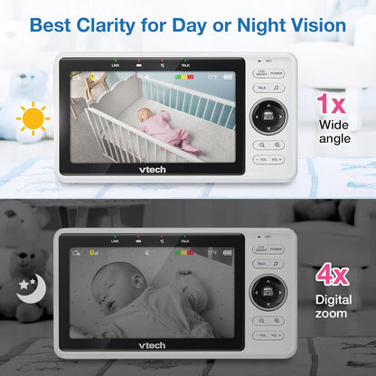 VTech Upgraded Smart WiFi Baby Monitor, 1080p FHD Camera and 5" HD IPS Display, Free App with
