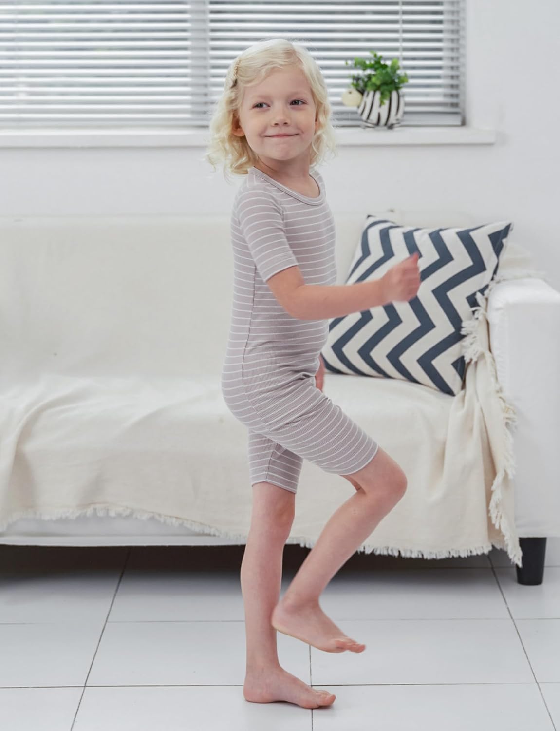 AVAUMA Stripe Pattern Baby Boys Girls Pajama Set Kids Toddler Snug fit Ribbed Sleepwear pjs for