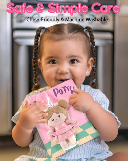 Interactive Sensory Soft Cloth Book, Educational Crinkle Quiet Activity Busy Book for
