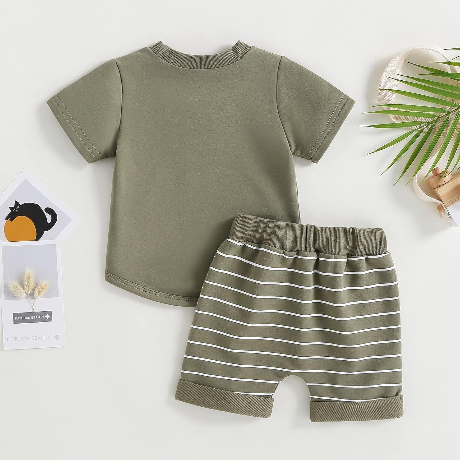 fhutpw Baby Toddler Boy Clothes Summer Outfits 6 12 18 24 Months Patchwork Short Sleeve T Shirt &