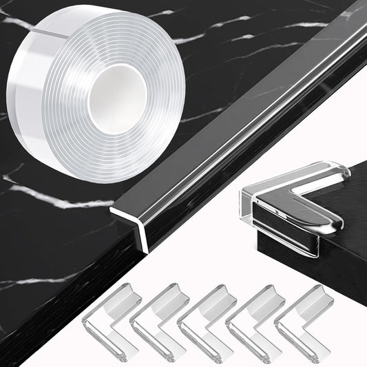 1.18 in x 16.4 FT,Clear Edge Corner Protector Baby Proofing with 6 Corners,Self Adhesive Protective