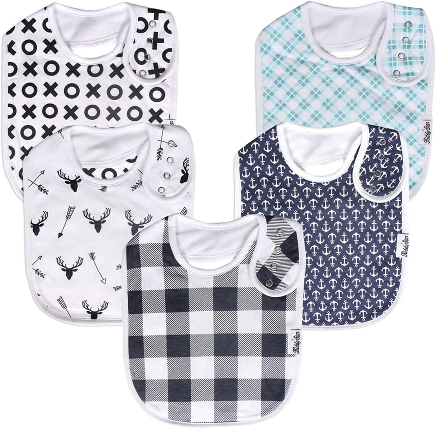 Organic Cotton Baby Bibs – Soft Teething & Drool Bib for Newborns & Toddlers – Hypoallergenic