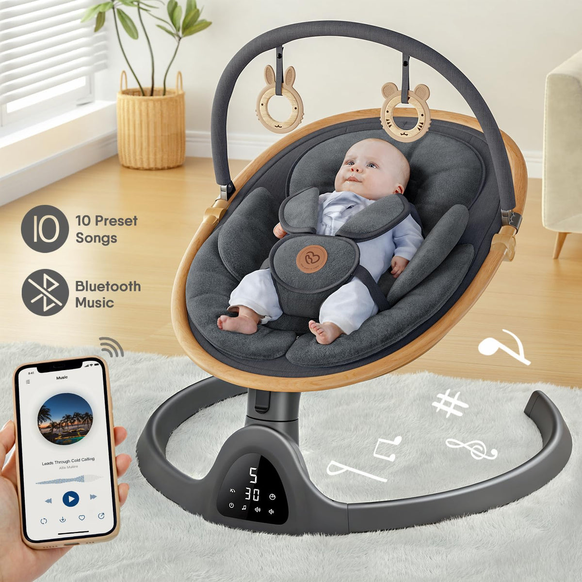 Baby Swings for Infants, Fasonbaby Infant Swing with 3 Seat Positions