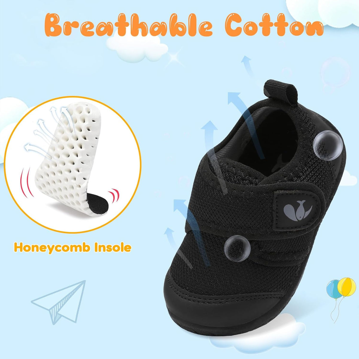 FEETCITY Baby First Walking Shoes Boys Girls Infant Sneakers Crib Shoes Breathable Lightweight Slip